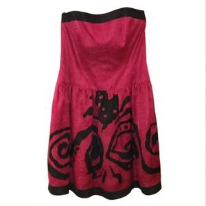 A.J. Bari Silk Strapless Pink Dress